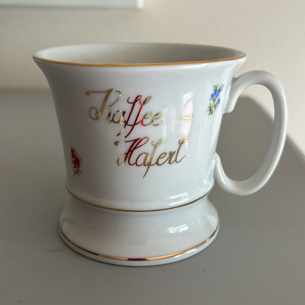 Lang Ebrach Baveria Germany Porcelain Coffee Cup Kaffee Haferl metallic gold
